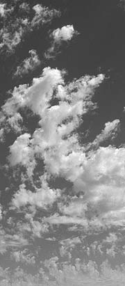 black and white image of a cloudy sky